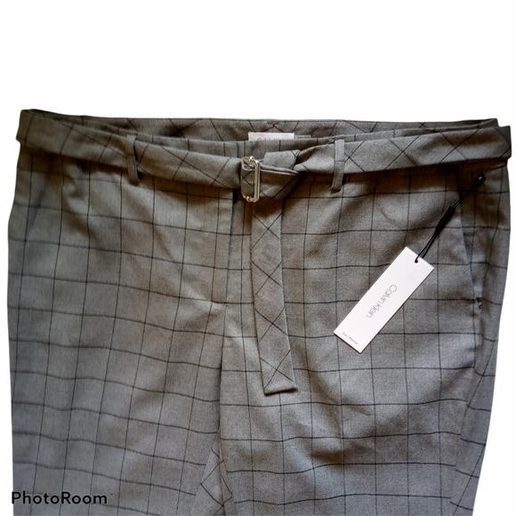 Calvin Klein Pants/Trousers  sz 14W  Gray Windowpane Plaid  Suit Separates  NWT - Picture 2 of 8